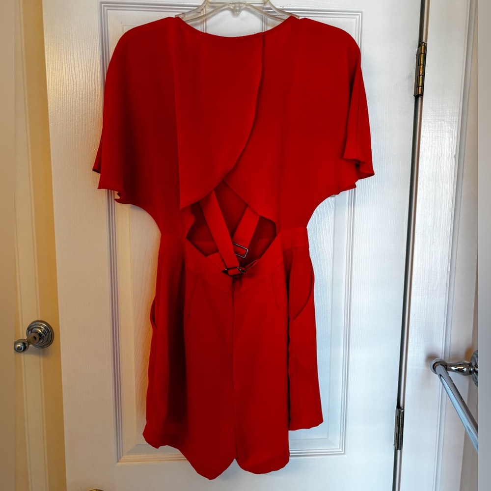 Adelyn Rae Red Romper - Picture 2 of 3